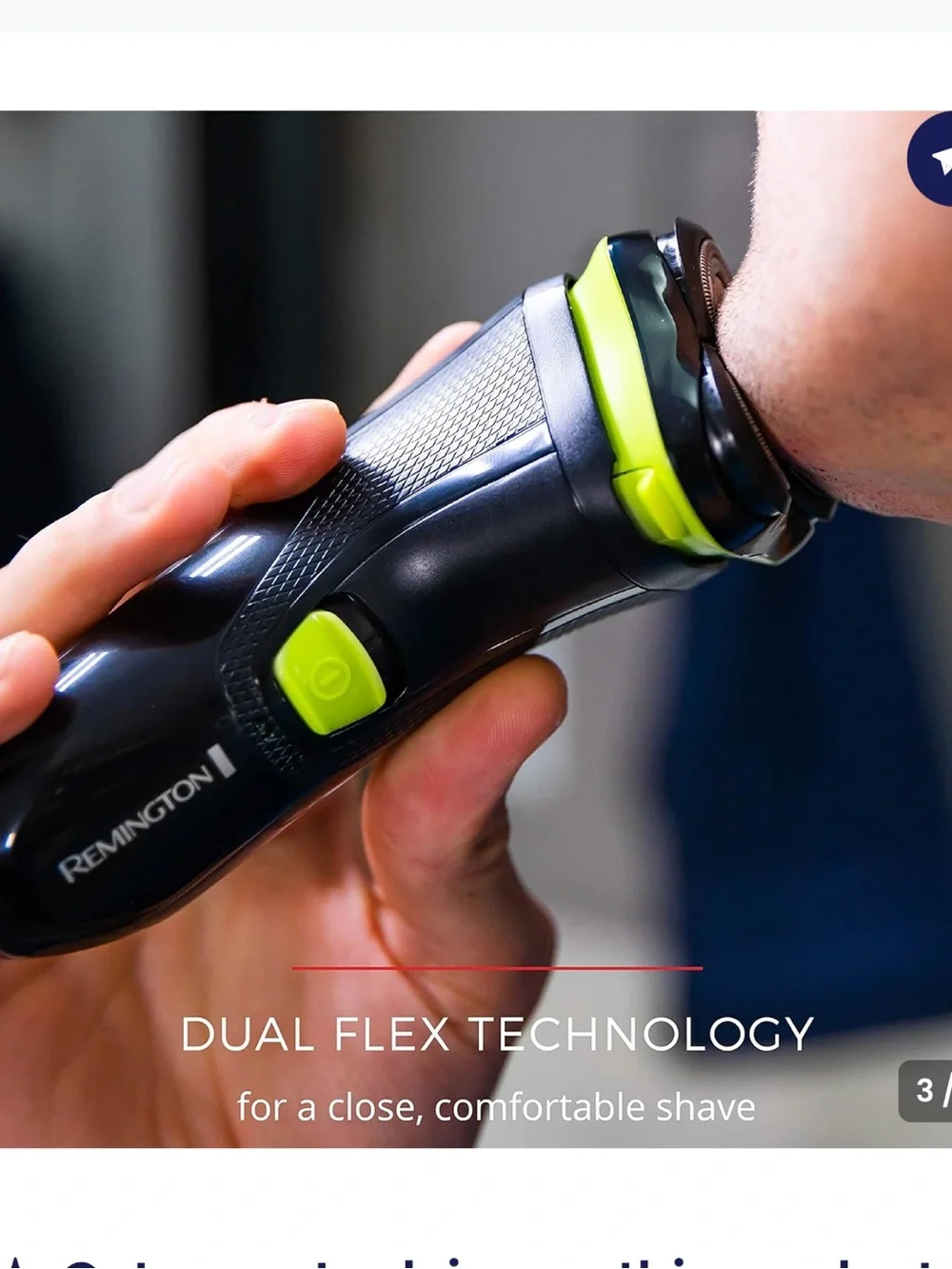Remington Black Electric Shaver with Lime Accents cordless